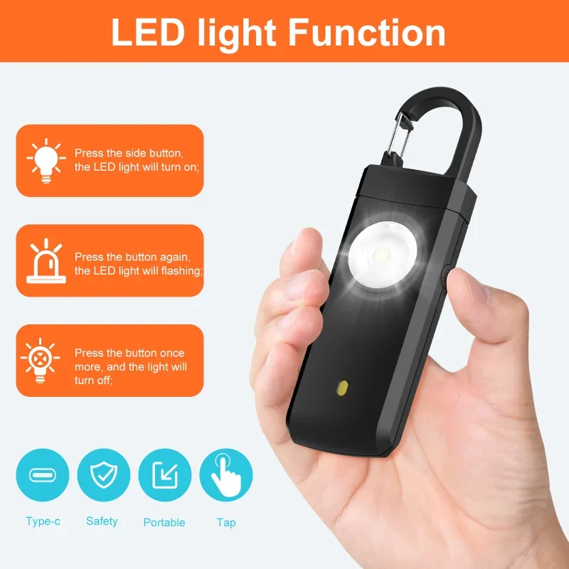 Self Defense LED Flashlight US - Personal Alarm Keychain recension och pris